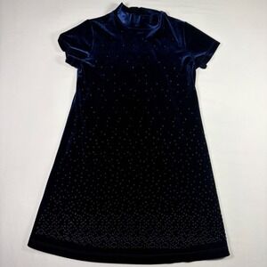 Talbots Kids Velvet Beaded Starry Night Party Holiday Winter Dress Girls Size 8